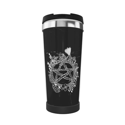 FJQWKLF Goth Pentagramm Kranz Wicca Hexe Pagan Isolierbecher 13 oz Edelstahl Vakuum Kaffeebecher von FJQWKLF