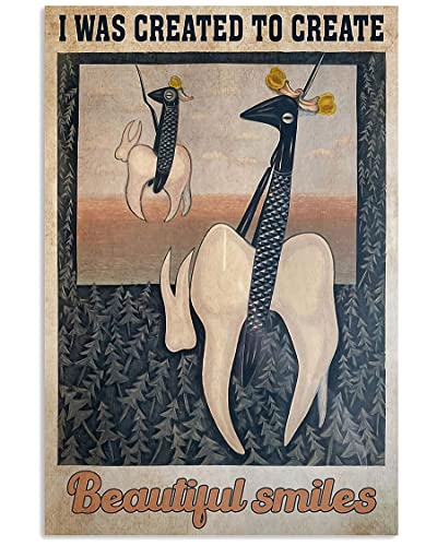 FJQWKLF Metall-Blechschilder „Zahnarzt zieht Zähne“ „I Was Created To Create Beautiful Smiles“-Poster, Wanddekoration für Zahnarztbüros, Zimmertafel-Dekoration, 20,3 x 30,5 cm FJQWKLF Metall-Blechschilder „Zahnarzt zieht Zähne“ „I Was Created To Create Beautiful Smiles“-Poster, Wanddekoration für Zahnarztbüros, Zimmertafel-Dekoration, 20,3 x 30,5 cm von FJQWKLF