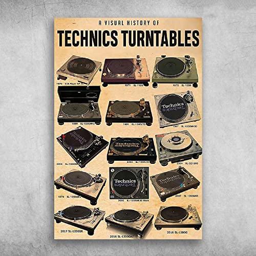 FJQWKLF Metallschild „A Visual History Of Technics Turntables, Wanddekoration für Restaurant, Café, Bar, Zuhause, Hof, 20,3 x 30,5 cm FJQWKLF Metallschild „A Visual History Of Technics Turntables, Wanddekoration für Restaurant, Café, Bar, Zuhause, Hof, 20,3 x 30,5 cm von FJQWKLF
