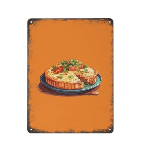 FJQWKLF Quiche Food, französisches Essen, Retro-Poster, Einweihungsgeschenk, Küchendekor, Vintage-Blechschilder, einzigartige Heimdekorationen, Wanddekoration, Metallposter für Zimmer, 20,3 x 30,5 cm FJQWKLF Quiche Food, französisches Essen, Retro-Poster, Einweihungsgeschenk, Küchendekor, Vintage-Blechschilder, einzigartige Heimdekorationen, Wanddekoration, Metallposter für Zimmer, 20,3 x 30,5 cm von FJQWKLF