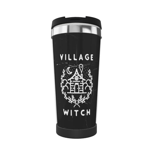 FJQWKLF Village Witch Isolierbecher, 13 oz Edelstahl Vakuum Kaffeebecher von FJQWKLF