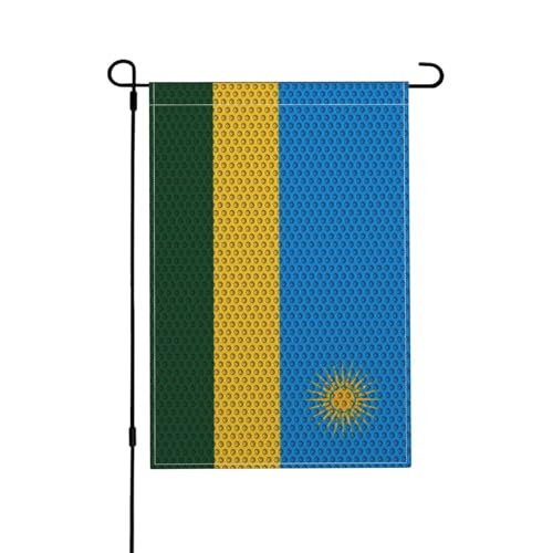 Gartenflagge mit Flagge von Ruanda, 30,5 x 45,7 cm, doppelseitige Gartenflagge für Zuhause, Rasen, Terrasse, dekorative Flaggen, Feiertags- und Saisonflagge für den Außenbereich von FJQWKLF