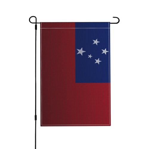 Gartenflagge mit Flagge von Samoa in Strickoptik, 30,5 x 45,7 cm, doppelseitige Gartenflagge für Zuhause, Rasen und Terrasse, dekorative Flaggen, Feiertags- und Saisonflagge für den Außenbereich von FJQWKLF