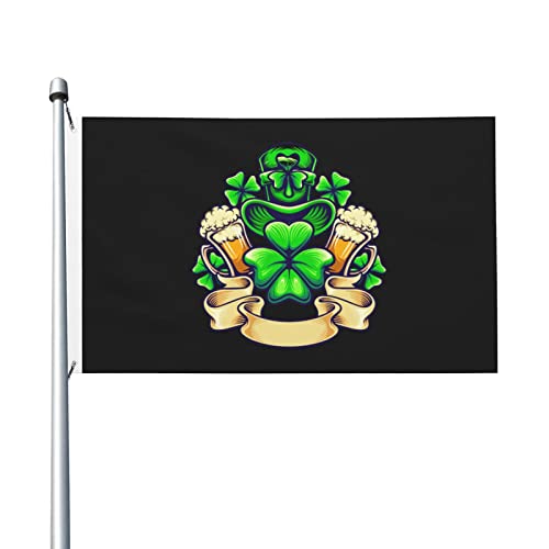 Grüne Blätter und Bier Flagge doppelseitig 3x5 Fuß Außenflagge langlebig Terrasse Innen dekorative Flaggen Home Party Banner Willkommen Flagge 3x5 von FJQWKLF