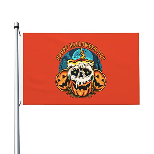 Halloween-Kürbis-Totenkopf-förmige Kerze mit brennender Flamme, Flaggen für draußen, 3 x 5 Zoll, doppelseitige Flagge, Außenbanner mit 2 Messingösen, Flagge, Haus-/Hofdekorationsflaggen Halloween-Kürbis-Totenkopf-förmige Kerze mit brennender Flamme, Flaggen für draußen, 3 x 5 Zoll, doppelseitige Flagge, Außenbanner mit 2 Messingösen, Flagge, Haus-/Hofdekorationsflaggen von FJQWKLF