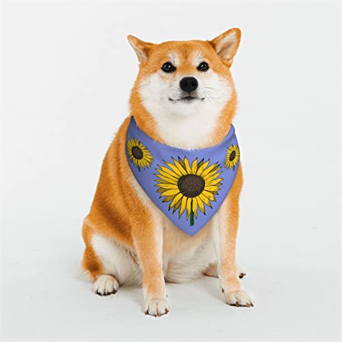 Sonnenblumenmuster, verstellbare Hundekostüme, Bandana-Passform, dreieckig, wendbar, doppeltes Design, Haustier-Schal, mittelgroß von FJQWKLF
