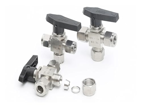 1 Stück 304 Kugelhahn, Dreiwege-Innengewinde, 4, 6, 8, 10, 12, 14, 16 mm, 1/8 Zoll, 1/4 Zoll, 3/8 Zoll, 1/2 Zoll, verstellbares Nadelventil, 90 Grad, Edelstahl(6mm) von FJSAYDYW