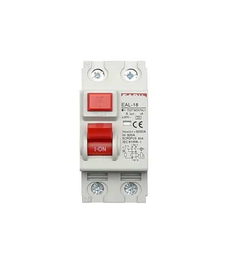2P 10/30mA Typ A elektromagnetischer Fehlerstromschutzschalter Differentialschutzschalter Sicherheitsschalter(10mA,2P 20A) von FJSAYDYW