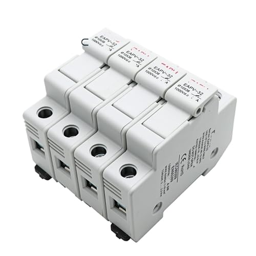 Der EAPV-32-1/2/3/4P DIN-Schienen-Solar-Photovoltaik-DC-Sicherungshalter mit Kontrollleuchte ist for 10 * 38 mm DC-Photovoltaik-Sicherungsketten geeignet(15A,EAPV-32-4P) von FJSAYDYW