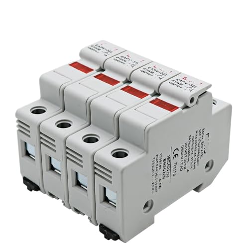 Der EAPV-32L-1/2/3/4P DIN-Schienen-Solar-Photovoltaik-DC-Sicherungshalter mit Kontrollleuchte ist for 10 * 38 mm DC-Photovoltaik-Sicherungsketten geeignet(32A,EAPV-32L-4P) von FJSAYDYW
