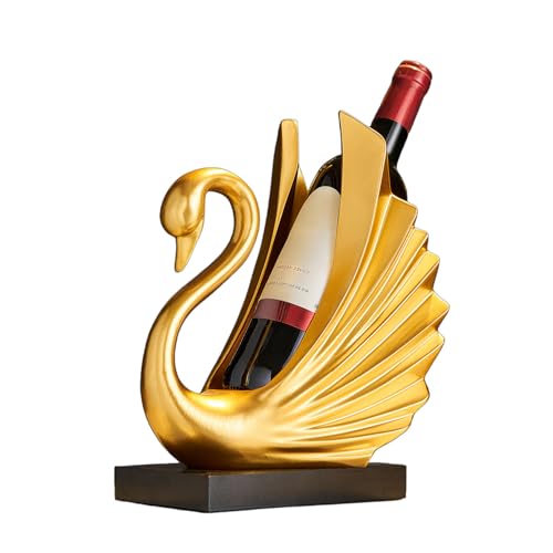 FJSPERM Weinregal mit goldener Schwan-Statue, einzelner Weinflaschenhalter, Arbeitsplatte für Bar, Küchenschrank, moderner kleiner Flaschenhalter, einzigartiges Einweihungsgeschenk für Weinliebhaber FJSPERM Weinregal mit goldener Schwan-Statue, einzelner Weinflaschenhalter, Arbeitsplatte für Bar, Küchenschrank, moderner kleiner Flaschenhalter, einzigartiges Einweihungsgeschenk für Weinliebhaber von FJSPERM