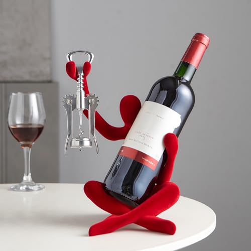 Thinker Statue Weinregal, modernes Regal für Küchentisch, einzelne Weinflaschenhalter, Arbeitsplatte für Bar, kleiner Flaschenhalter (rot) von FJSPERM