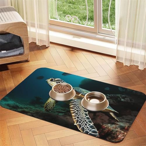 Futtermatte für Haustiere, saugfähig, PU-Leder, für Hunde und Katzen, schützt den Boden, rutschfeste Gummi-Unterseite, leicht zu reinigen, 40 x 60 cm Futtermatte für Haustiere, saugfähig, PU-Leder, für Hunde und Katzen, schützt den Boden, rutschfeste Gummi-Unterseite, leicht zu reinigen, 40 x 60 cm von FJWSLCH