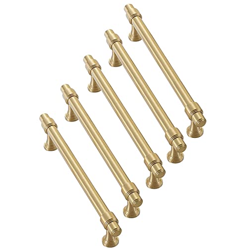 5er-Pack Schrankgriffe aus gebürstetem Messing, 12,7 cm Loch in der Mitte, goldfarbene Schubladengriffe, Vintage-Stil, Edelstahl, Kommodengriffe, goldgebürstete Küchenbeschläge ( Color : Brushed Coppe 5er-Pack Schrankgriffe aus gebürstetem Messing, 12,7 cm Loch in der Mitte, goldfarbene Schubladengriffe, Vintage-Stil, Edelstahl, Kommodengriffe, goldgebürstete Küchenbeschläge ( Color : Brushed Coppe von FJYDM