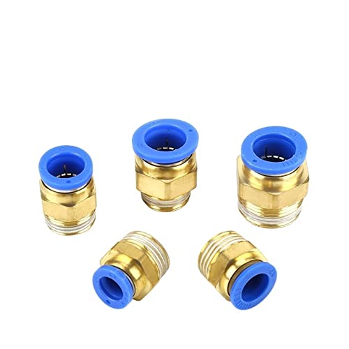 FJYDM 5 STÜCKE 4 mm 6 mm Rohr auf M5 - M14 Außengewinde Gerade One Touch Air Pneumatische Push-in-Rohrverschraubung Schnellkupplung (Color : Pc6-m10x1.25) von FJYDM