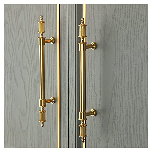 Schrankgriffe, 6 Stück, goldene Möbelgriffe, 160 mm Lochmitte, moderne Luxus-Messingschublade, solide Hardware mit Schrauben for Kommode, Küche, Bad und Schrank (Farbe: Gold, Größe: Lochabstand 160 mm von FJYDM