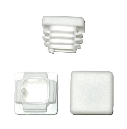 20 x Lamellenstopfen Vierkantrohrstopfen 25 x 25 mm (Außen) Stopfen WEISS von FKAnhängerteile