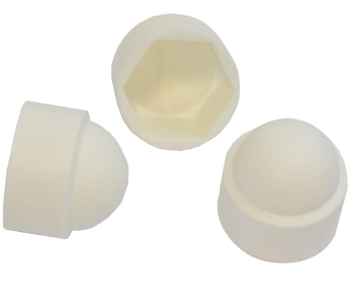 50 Stück Sechskant Schutzkappe M6 - Schlüsselweite 10mm, Farbe weiß - Abdeckkappen von FKAnhängerteile