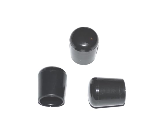 50 x Kappe für Rundrohr D=12/13 mm L= 15 mm schwarz PVC von FKAnhängerteile