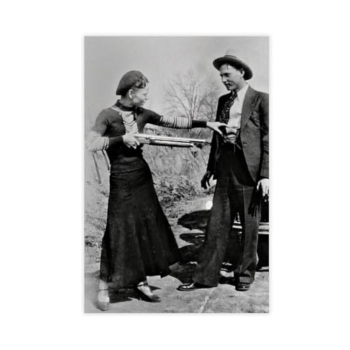 FKBALCZ Bonnie & Clyde Druck, Bonnie und Clyde Leinwandposter, Wandkunst, Dekordruck, Bild Gemälde für Wohnzimmer, Schlafzimmer, Dekoration, 60 x 90 cm FKBALCZ Bonnie & Clyde Druck, Bonnie und Clyde Leinwandposter, Wandkunst, Dekordruck, Bild Gemälde für Wohnzimmer, Schlafzimmer, Dekoration, 60 x 90 cm von FKBALCZ