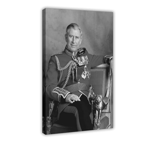 FKBALCZ King Charles III. Krönungsdruck, Leinwandposter Krönung 2023, Schlafzimmerdekoration, Landschaft, Büro, Raumdekoration, Geschenk, 50 x 75 cm von FKBALCZ