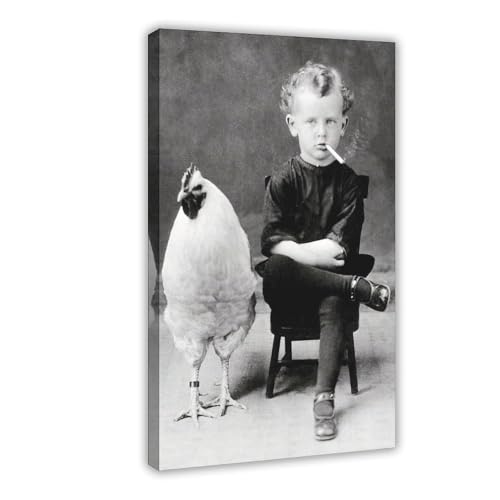 FKBALCZ Kunstdruck auf Leinwand, Motiv: Junge mit Huhn, rauchendes Kind, Wandkunst, Dekordruck, Gemälde für Wohnzimmer, Schlafzimmer, Dekoration, 40 x 60 cm FKBALCZ Kunstdruck auf Leinwand, Motiv: Junge mit Huhn, rauchendes Kind, Wandkunst, Dekordruck, Gemälde für Wohnzimmer, Schlafzimmer, Dekoration, 40 x 60 cm von FKBALCZ