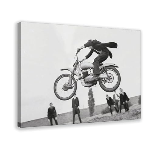 FKBALCZ Leinwandposter, Vintage-Motorrad-Sprung, Schlafzimmer, Dekoration, Landschaft, Büro, Raumdekoration, Geschenk, 20 x 30 cm FKBALCZ Leinwandposter, Vintage-Motorrad-Sprung, Schlafzimmer, Dekoration, Landschaft, Büro, Raumdekoration, Geschenk, 20 x 30 cm von FKBALCZ