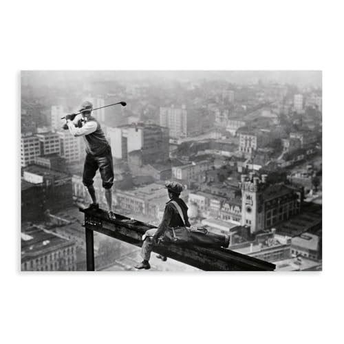 FKBALCZ Leinwandposter "Golfer Teeing Off on Girder High Above", Schlafzimmer, Dekoration, Landschaft, Büro, Raumdekoration, Geschenk, 40 x 60 cm FKBALCZ Leinwandposter "Golfer Teeing Off on Girder High Above", Schlafzimmer, Dekoration, Landschaft, Büro, Raumdekoration, Geschenk, 40 x 60 cm von FKBALCZ