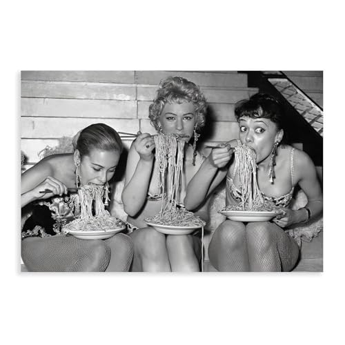 FKBALCZ Leinwandposter "Women Eating Spaghetti", Wandkunst, Dekor, Bild, Gemälde für Wohnzimmer, Schlafzimmer, Dekoration, 40 x 60 cm FKBALCZ Leinwandposter "Women Eating Spaghetti", Wandkunst, Dekor, Bild, Gemälde für Wohnzimmer, Schlafzimmer, Dekoration, 40 x 60 cm von FKBALCZ