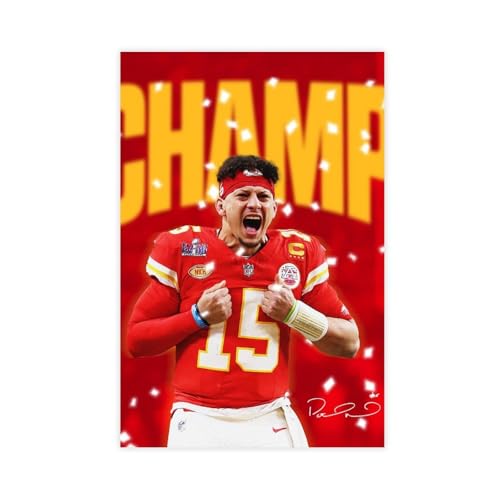 FKBALCZ Patrick Mahomes Leinwandposter Schlafzimmer Dekor Landschaft Büro Zimmer Dekor Geschenk 30 x 45 cm von FKBALCZ