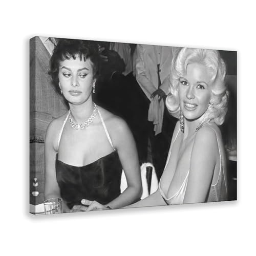 FKBALCZ Poster auf Leinwand, Motiv: Sophia Loren und Jayne Mansfield, Schlafzimmer, Landschaft, Büro, Raumdekoration, Geschenk, 50 x 75 cm FKBALCZ Poster auf Leinwand, Motiv: Sophia Loren und Jayne Mansfield, Schlafzimmer, Landschaft, Büro, Raumdekoration, Geschenk, 50 x 75 cm von FKBALCZ