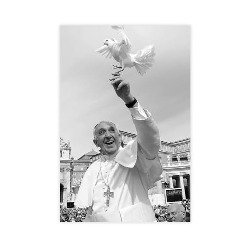 Leinwandposter Papst Franziskus und die Friedenstaube, Schlafzimmerdekoration, Landschaft, Büro, Raumdekoration, Geschenk, 60 x 90 cm Leinwandposter Papst Franziskus und die Friedenstaube, Schlafzimmerdekoration, Landschaft, Büro, Raumdekoration, Geschenk, 60 x 90 cm von FKBALCZ