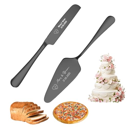 FKF Tortenheber inkl. Tortenmesser im Set mit Gravur, Individueller Name und Muster, das als personalisiertes Geschenk zur Goldenen Hochzeit für Geburtstage und Jubiläen verwendet werden kann (Black) FKF Tortenheber inkl. Tortenmesser im Set mit Gravur, Individueller Name und Muster, das als personalisiertes Geschenk zur Goldenen Hochzeit für Geburtstage und Jubiläen verwendet werden kann (Black) von FKF