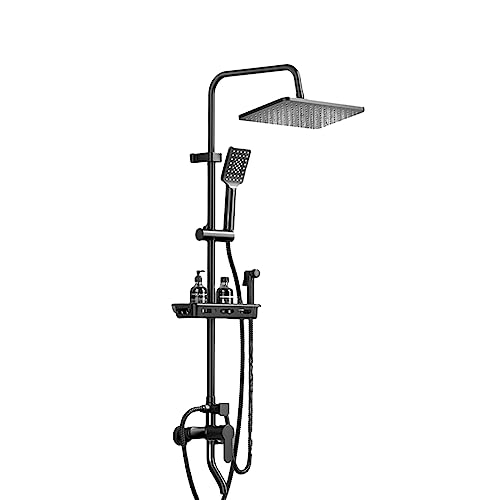 Freiliegendes Duschsystem, 4 Funktionen, Badezimmer-Duscharmatur, Regenduschkopf, Wandmontage mit Handbrause, Duschsystem (Farbe: A) (B) von FKFKFFF