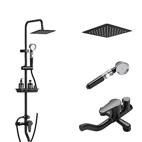 Freiliegendes Wannen- und Duschsystem mit Handbrause und Wannenauslauf, Badezimmer-Duschsystem zur Wandmontage (Größe: Quadratisch) (Quadrat) von FKFKFFF