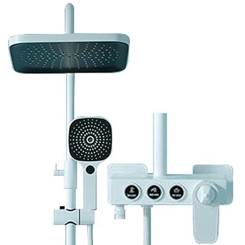 Freiliegendes thermostatisches Duschsystem, runder Duschkopf zur Wandmontage, mit verstellbarer ABS-Handbrause, 3 Funktionen von FKFKFFF
