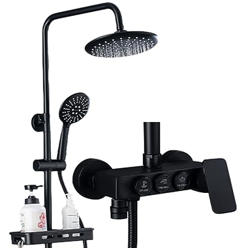 Regenduschsystem-Set für den Außenbereich, Big-Top-Brause, Einzelgriff, Hochdruck-Handbrause, Wandmontage, 3-Funktions-Duscharmatur von FKFKFFF
