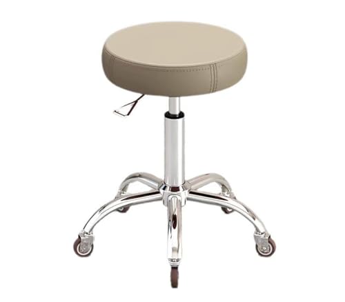 Robuster Rollstuhl, hydraulischer Salonhocker, verstellbarer Drehstuhl für Spa, Shop, Salon, Massage, medizinische Arbeit oder Büro, Beige von FKFKFFF