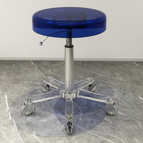 Rollhocker aus Acrylmaterial mit Kristallrad, Höhenverstellung, strapazierfähig, für Bar, Labor, Büro, Barbier, Küche und Geschäft, Blau Rollhocker aus Acrylmaterial mit Kristallrad, Höhenverstellung, strapazierfähig, für Bar, Labor, Büro, Barbier, Küche und Geschäft, Blau von FKFKFFF