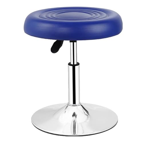 Strapazierfähiger, drehbarer Barhocker, höhenverstellbar, modernes PU-Leder, Thekenhocker, Barstuhl für Theken, Friseure, Schönheitssalon, Labor, Spa, Salon, Massage (blau) von FKFKFFF
