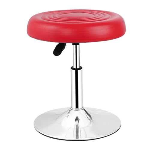 Strapazierfähiger, drehbarer Barhocker, höhenverstellbar, modernes PU-Leder, Thekenhocker, Barstuhl für Theken, Friseure, Schönheitssalon, Labor, Spa, Salon, Massage (rot) von FKFKFFF