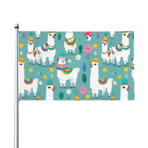 Alpaka-Lama-Druck Outdoor-Flagge, für Terrasse, Rasen, Party-Dekoration, zeigen Sie stolz Ihren Stil von FKGKDF