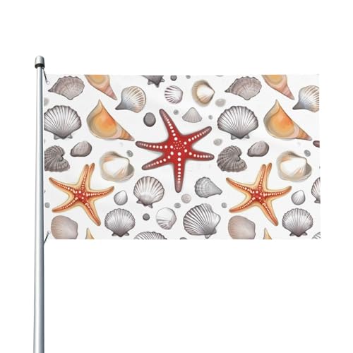 Außenflagge mit Muschel-Seestern-Druck, für Terrasse, Rasen, Party-Dekoration, zeigen Sie stolz Ihren Stil von FKGKDF
