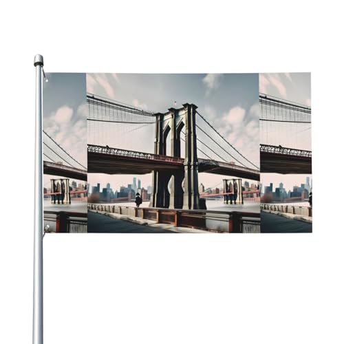Brooklyn Bridge S Druck Outdoor-Flagge für Terrasse, Rasen, Party-Dekoration, zeigen Sie stolz Ihren Stil von FKGKDF