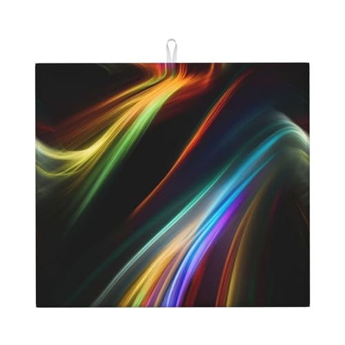 Bunte Linien Kunstdruck saugfähige Küchen-Trockenmatte mit Aufhängeschlaufe für Theken und Displays dekorativ von FKGKDF