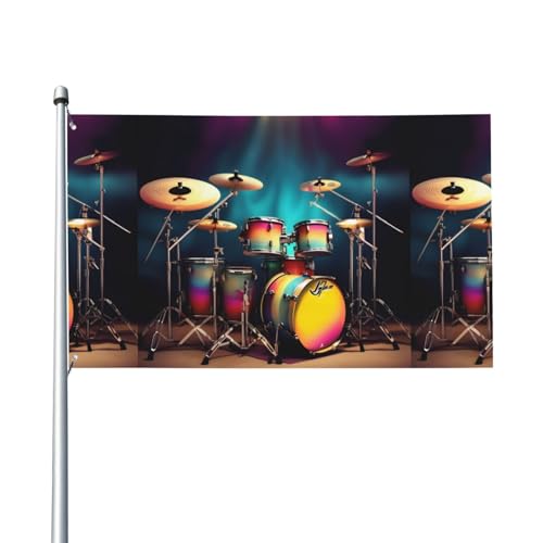 Coole Drums Set Druck Outdoor-Flagge für Terrasse, Rasen, Party-Dekoration, zeigen Sie stolz Ihren Stil Coole Drums Set Druck Outdoor-Flagge für Terrasse, Rasen, Party-Dekoration, zeigen Sie stolz Ihren Stil von FKGKDF