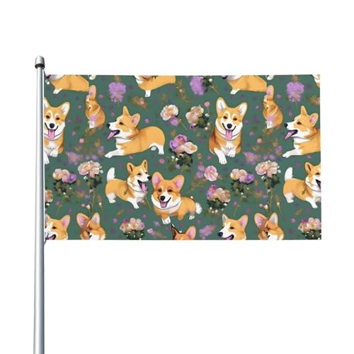 Corgi Outdoor-Flagge mit Blumenmuster, für Terrasse, Rasen, Party-Dekoration, zeigen Sie stolz Ihren Stil Corgi Outdoor-Flagge mit Blumenmuster, für Terrasse, Rasen, Party-Dekoration, zeigen Sie stolz Ihren Stil von FKGKDF