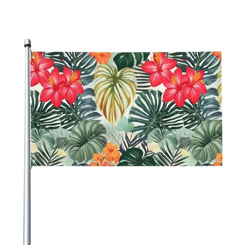 Flagge mit Blättern und Hibiskusdruck, für Terrasse, Rasen, Party-Dekoration, zeigen Sie stolz Ihren Stil von FKGKDF