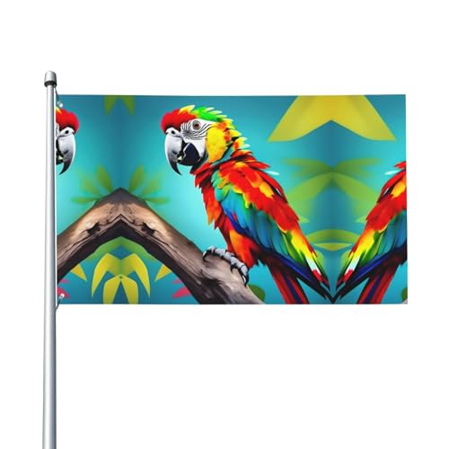 Flagge mit Papageien auf Baum, für Terrasse, Rasen, Party-Dekoration, zeigen Sie stolz Ihren Stil von FKGKDF