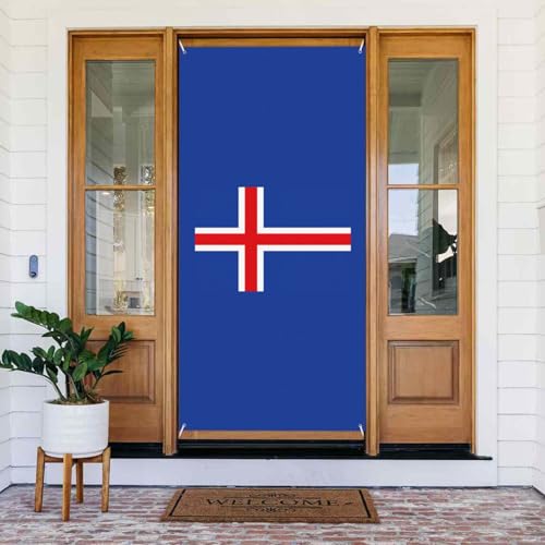 Flagge von Island, Türabdeckung, Banner, wiederverwendbare Urlaubsdekoration für Halloween, Weihnachten, Partys von FKGKDF